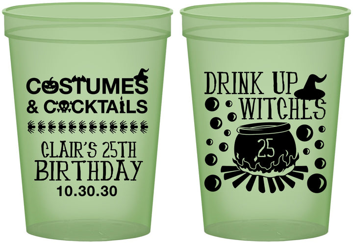 Custom Birthday 16 oz Glow In The Dark Cups - 25th Halloween | 20184