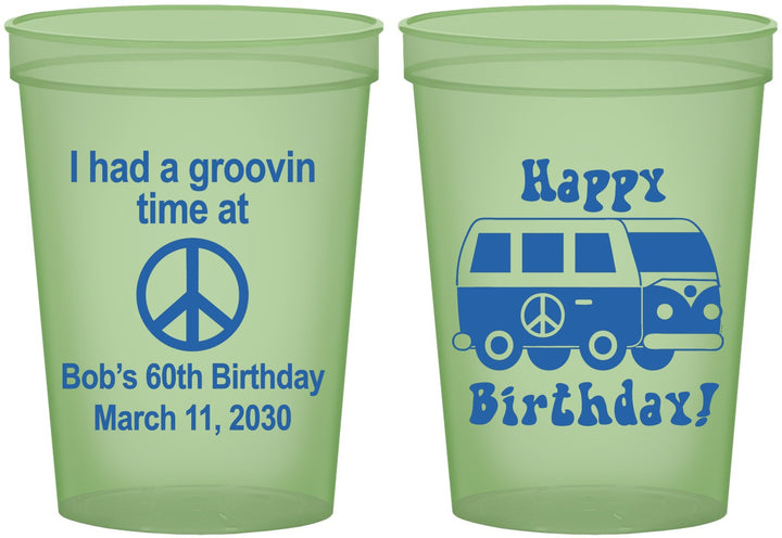 Custom Birthday 16 oz Glow In The Dark Cups - 60th | 20186