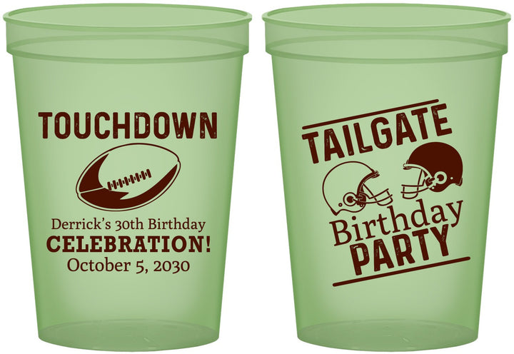 Custom Birthday 16 oz Glow In The Dark Cups - 30th Football | 20189