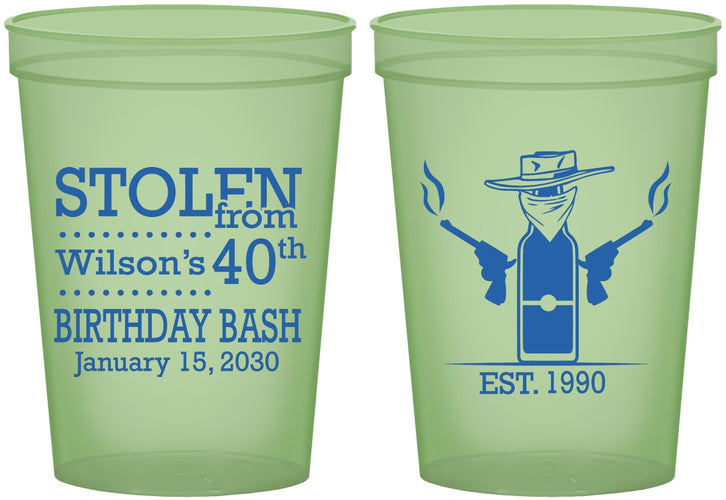 Custom Birthday 16 oz Glow In The Dark Cups - 40th | 20193