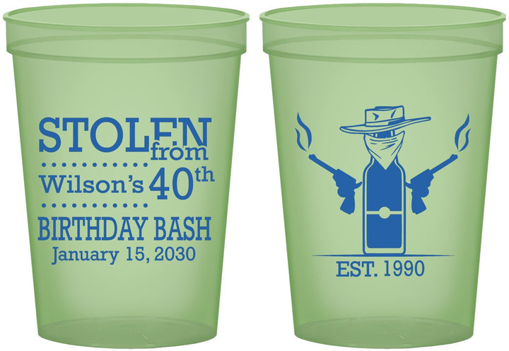 Custom Birthday 16 oz Glow In The Dark Cups - 40th | 20193
