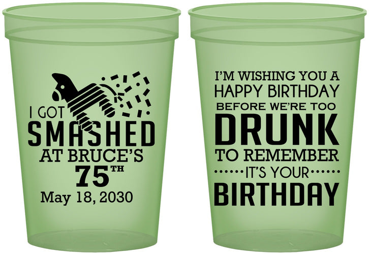 Custom Birthday 16 oz Glow In The Dark Cups - 75th | 20195