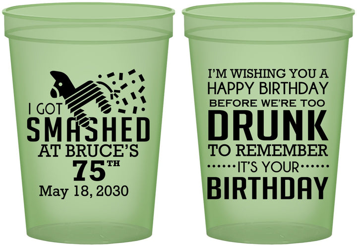 Custom Birthday 16 oz Glow In The Dark Cups - 75th | 20195