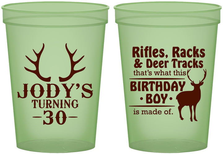 Custom Birthday 16 oz Glow In The Dark Cups - 30th Hunting | 20196