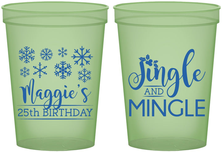 Custom Birthday 16 oz Glow In The Dark Cups - 25th Christmas | 20197
