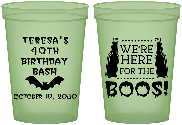 Custom Birthday 16 oz Glow In The Dark Cups - 40th Halloween | 20198