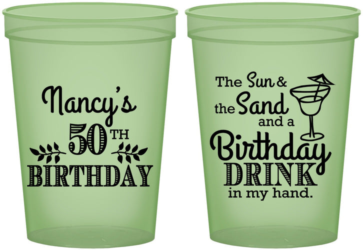Custom Birthday 16 oz Glow In The Dark Cups - 50th | 20203