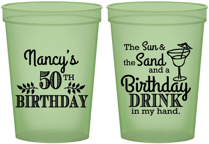 Custom Birthday 16 oz Glow In The Dark Cups - 50th | 20203