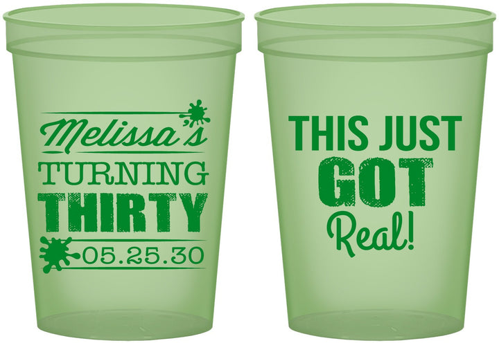 Custom Birthday 16 oz Glow In The Dark Cups - 30th | 20213