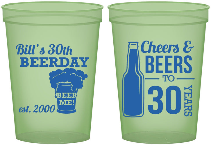 Custom Birthday 16 oz Glow In The Dark Cups - 30th | 20215