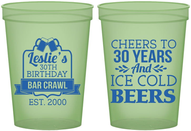 Custom Birthday 16 oz Glow In The Dark Cups - 30th | 20218