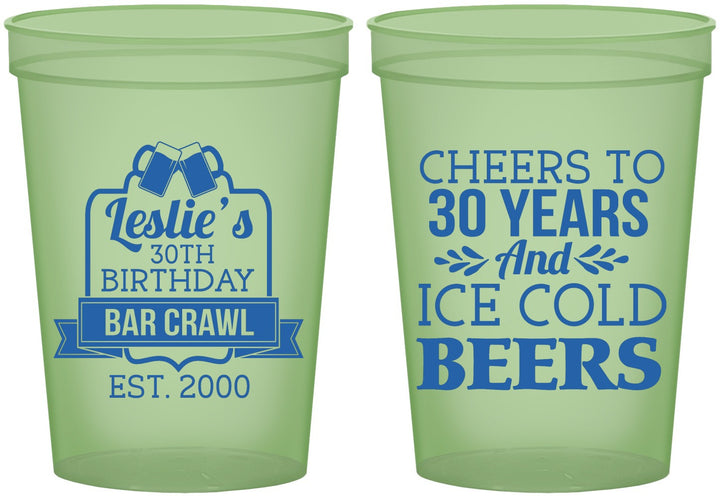 Custom Birthday 16 oz Glow In The Dark Cups - 30th | 20218