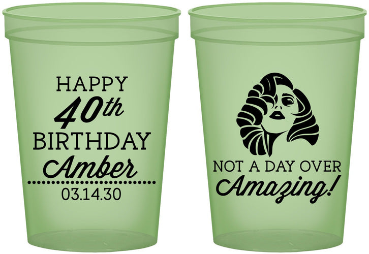 Custom Birthday 16 oz Glow In The Dark Cups - 40th | 20222