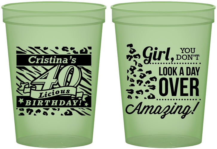 Custom Birthday 16 oz Glow In The Dark Cups - 40th | 20224
