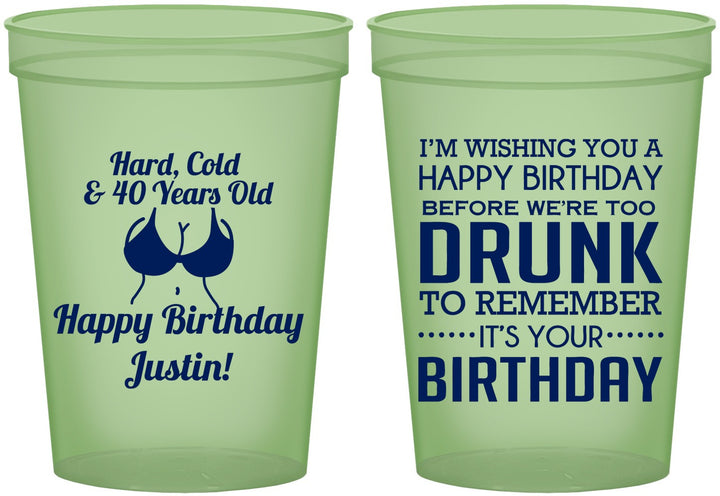 Custom Birthday 16 oz Glow In The Dark Cups - 40th | 20237