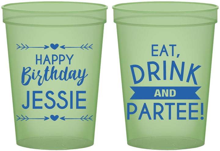 Custom Birthday 16 oz Glow In The Dark Cups - Eat Drink Partee | 20241
