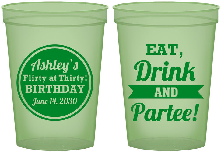 Custom Birthday 16 oz Glow In The Dark Cups - 30th | 20242