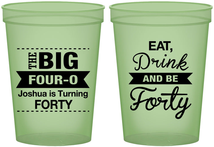 Custom Birthday 16 oz Glow In The Dark Cups - 40th | 20243
