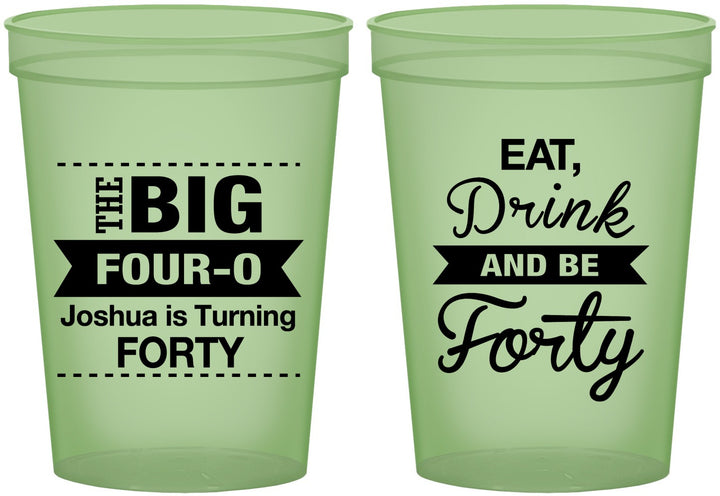 Custom Birthday 16 oz Glow In The Dark Cups - 40th | 20243
