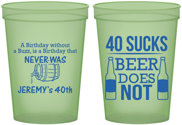 Custom Birthday 16 oz Glow In The Dark Cups - 40th | 20247