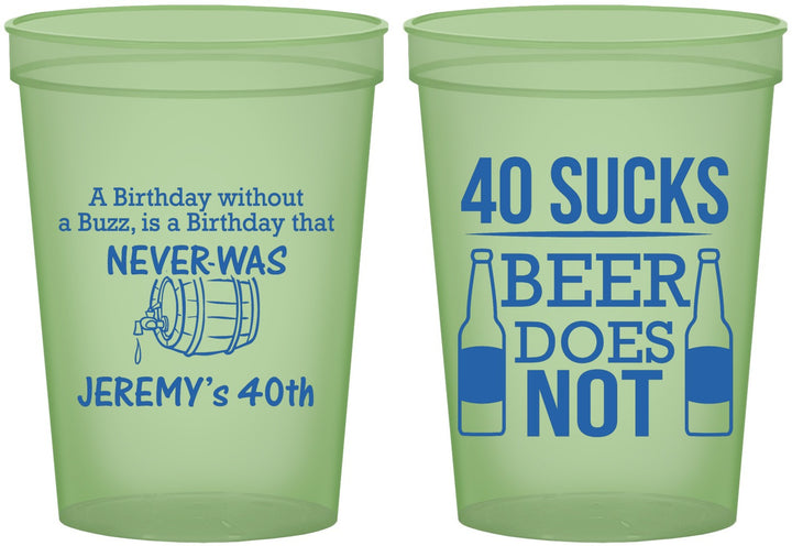 Custom Birthday 16 oz Glow In The Dark Cups - 40th | 20247