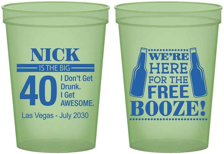 Custom Birthday 16 oz Glow In The Dark Cups - 40th | 20249