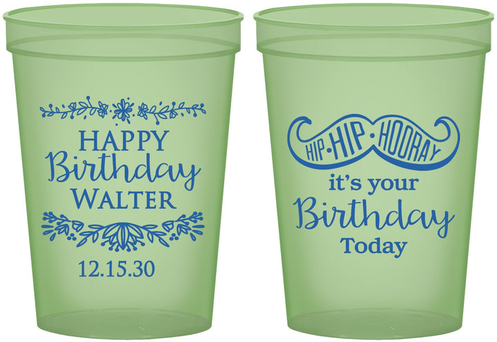 Custom Birthday 16 oz Glow In The Dark Cups - Hip Hip Hooray | 20250