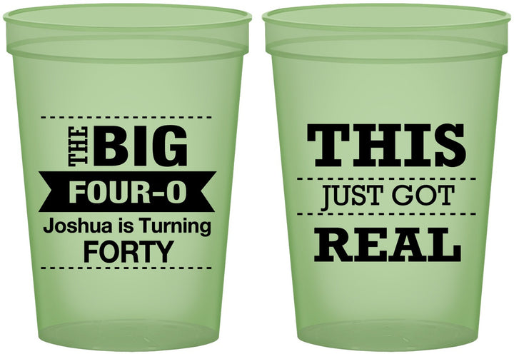 Custom Birthday 16 oz Glow In The Dark Cups - 40th | 20254