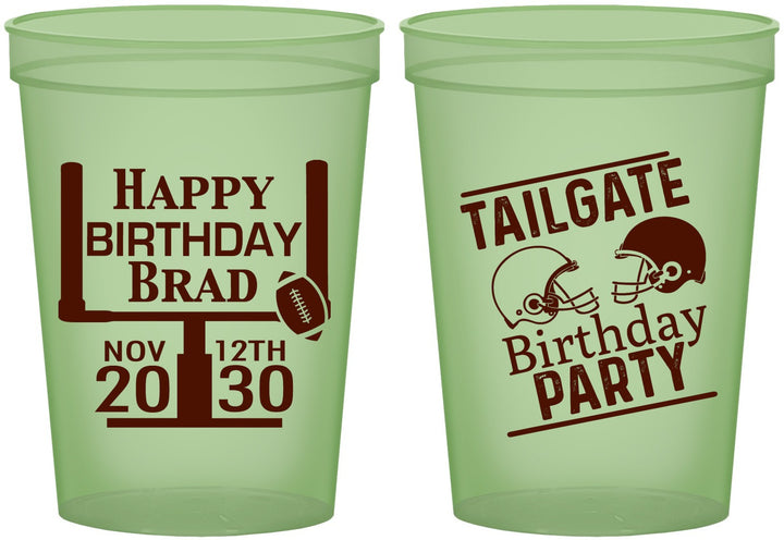 Custom Birthday 16 oz Glow In The Dark Cups - Football | 20256