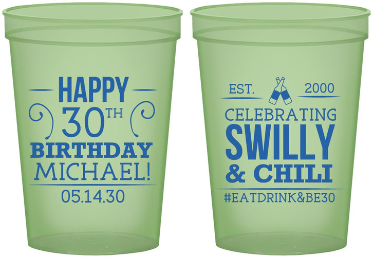 Custom Birthday 16 oz Glow In The Dark Cups - 30th | 20257