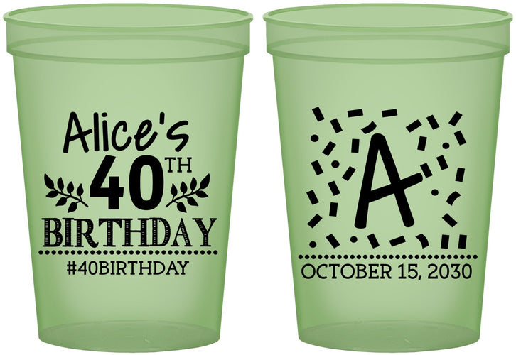Custom Birthday 16 oz Glow In The Dark Cups - 40th | 20258