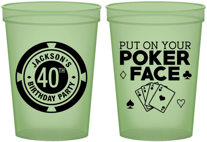 Custom Birthday 16 oz Glow In The Dark Cups - 40th Las Vegas | 20261