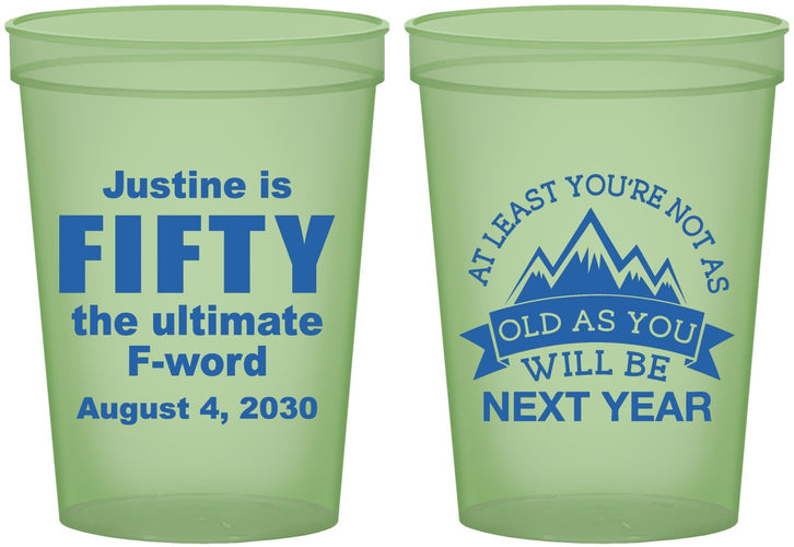 Custom Birthday 16 oz Glow In The Dark Cups - 50th | 20268