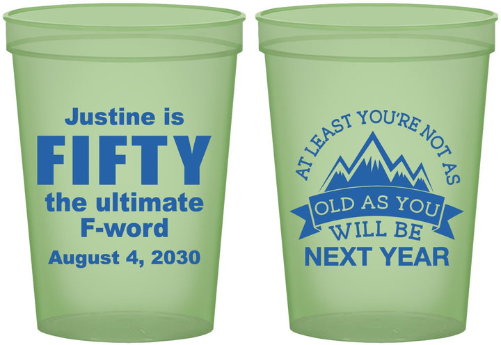 Custom Birthday 16 oz Glow In The Dark Cups - 50th | 20268