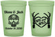Custom Wedding 16 oz Glow In The Dark Cups - Mr And Mrs Sugar Skull | 205