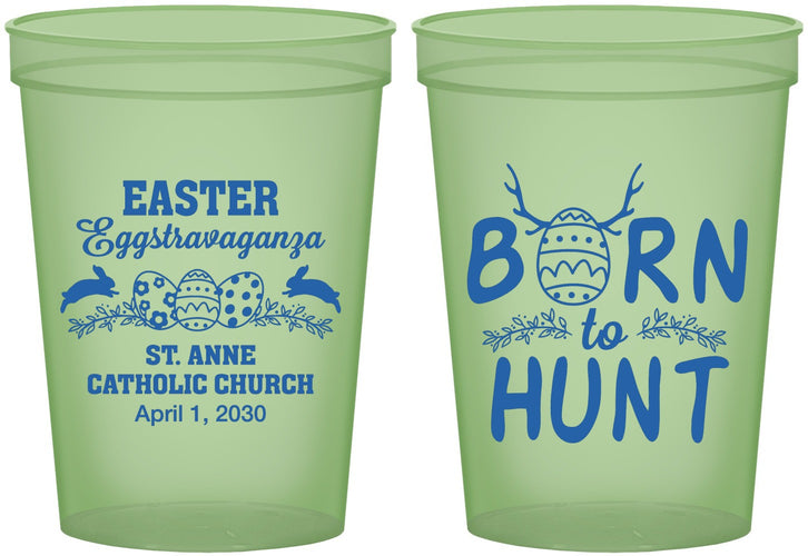 Custom Easter 16 oz Glow In The Dark Cups - Born To Hunt | 210001
