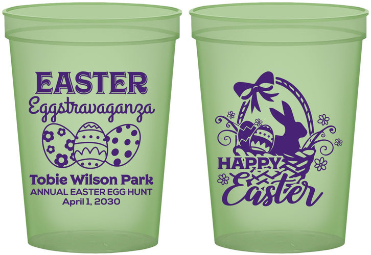 Custom Easter 16 oz Glow In The Dark Cups - Easter Bunny | 210008