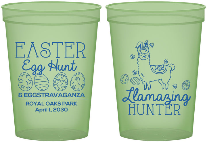 Custom Easter 16 oz Glow In The Dark Cups - Llama Eggs | 210009