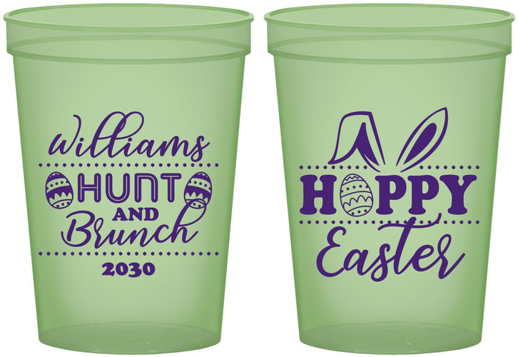 Custom Easter 16 oz Glow In The Dark Cups - Hoppy Bunny Eggs | 210012