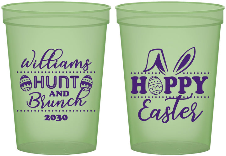 Custom Easter 16 oz Glow In The Dark Cups - Hoppy Bunny Eggs | 210012