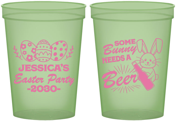 Custom Easter 16 oz Glow In The Dark Cups - Bunny Needs A Beer | 210018