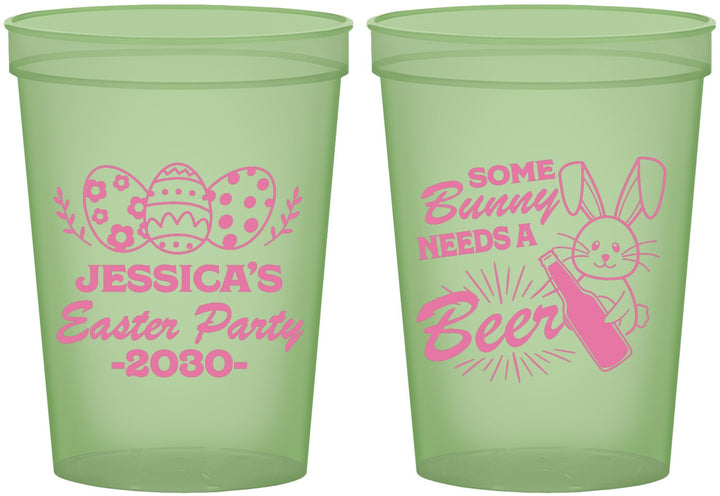 Custom Easter 16 oz Glow In The Dark Cups - Bunny Needs A Beer | 210018