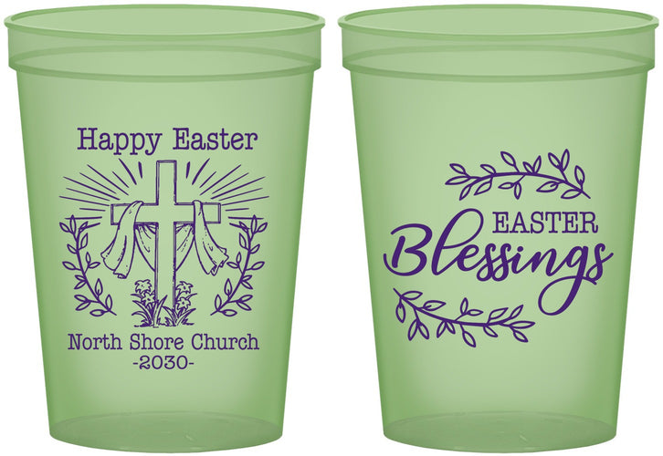 Custom Easter 16 oz Glow In The Dark Cups - Blessings Church | 210020