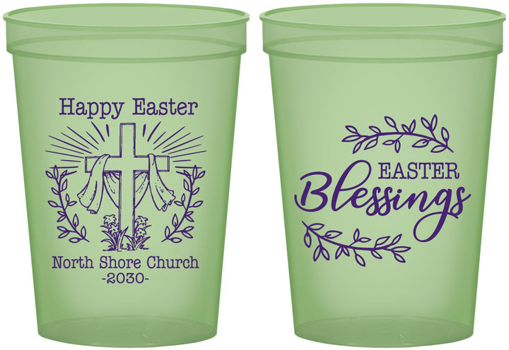Custom Easter 16 oz Glow In The Dark Cups - Blessings Church | 210020