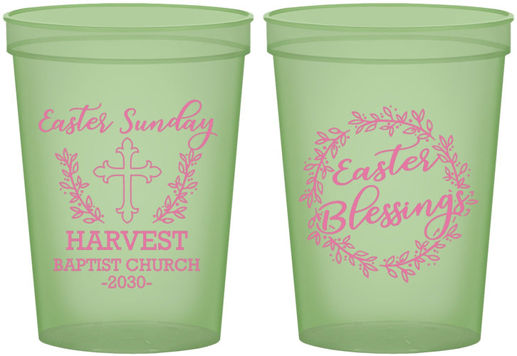 Custom Easter 16 oz Glow In The Dark Cups - Easter Sunday Church | 210023