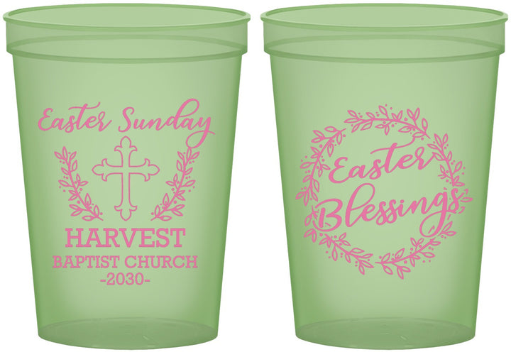 Custom Easter 16 oz Glow In The Dark Cups - Easter Sunday Church | 210023