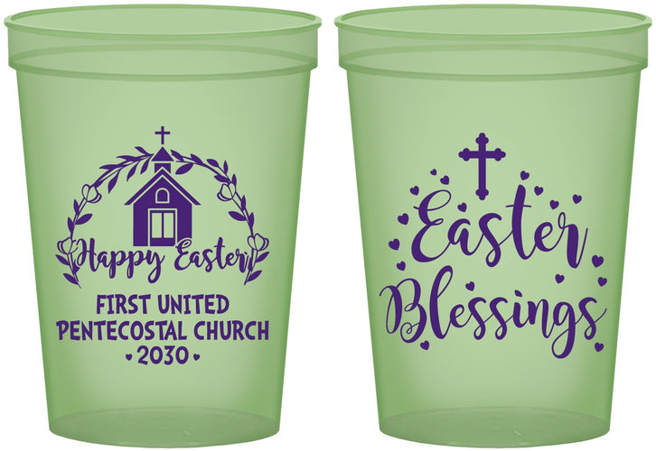 Custom Easter 16 oz Glow In The Dark Cups - Easter Blessings Church | 210024
