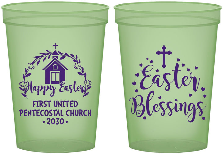 Custom Easter 16 oz Glow In The Dark Cups - Easter Blessings Church | 210024