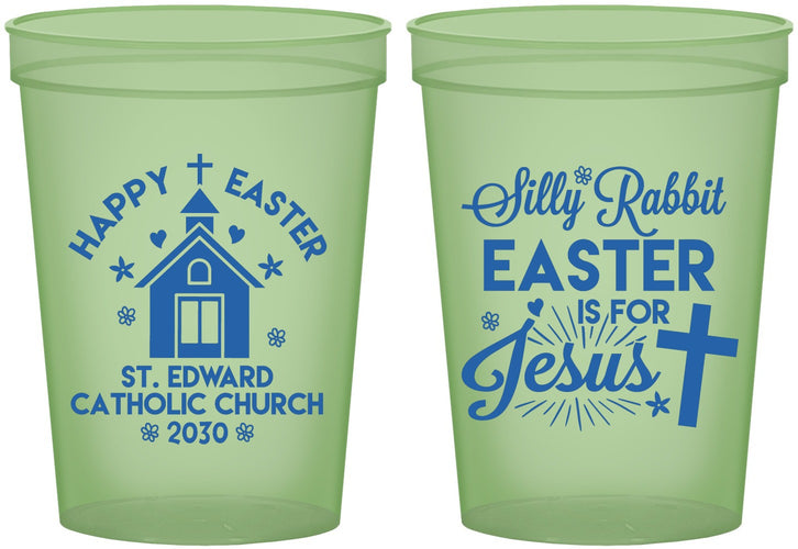 Custom Easter 16 oz Glow In The Dark Cups - Silly Rabbit | 210025