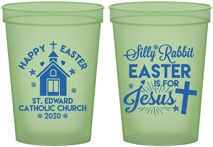 Custom Easter 16 oz Glow In The Dark Cups - Silly Rabbit | 210025